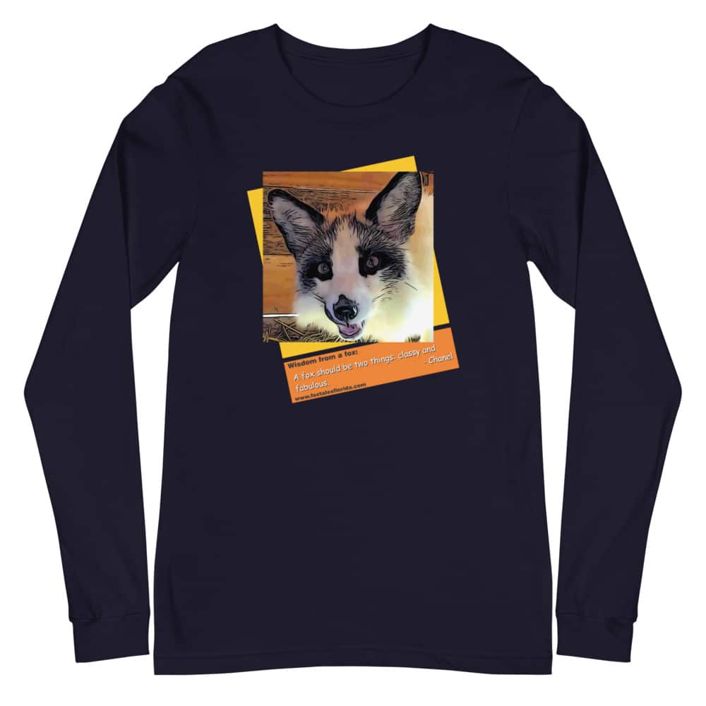 Chanel Fox Unisex Long Sleeve Tee with quote - Fox Tales Florida Rescue &  Sanctuary